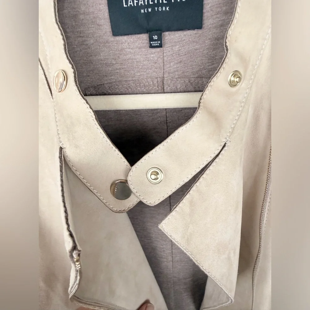 Lafayette 148 New York Tan Leather Jacket - Picture 3 of 7